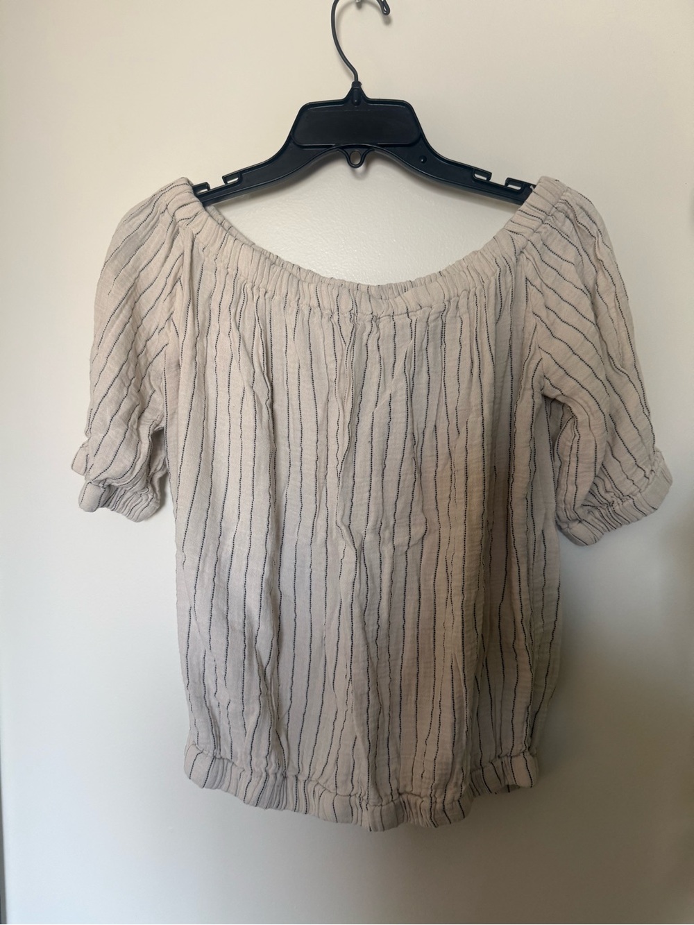 4OUR Dreamers Off Shoulder Striped Peasant Blouse 1X Stretch